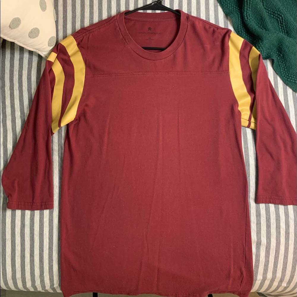 Maroon and Gold Baseball Tee- Size: Medium